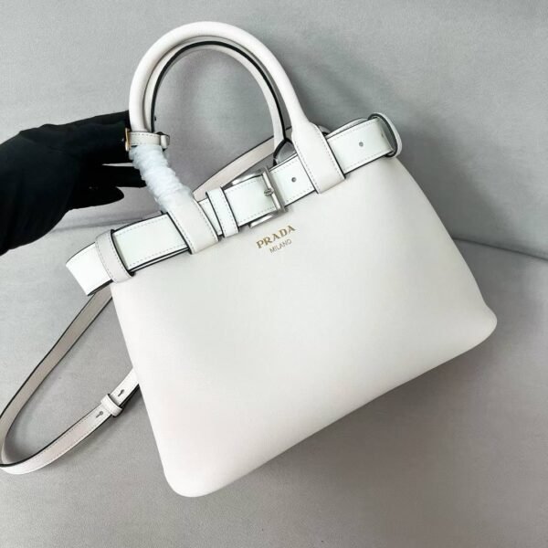 Prada Buckle small leather handbag with belt