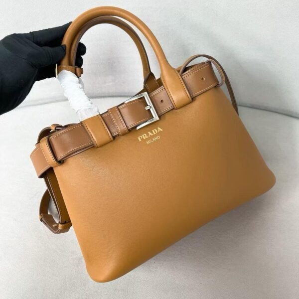 Prada Buckle small leather handbag with belt