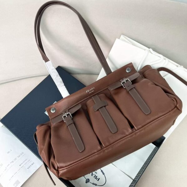 Prada Route large leather tote bag