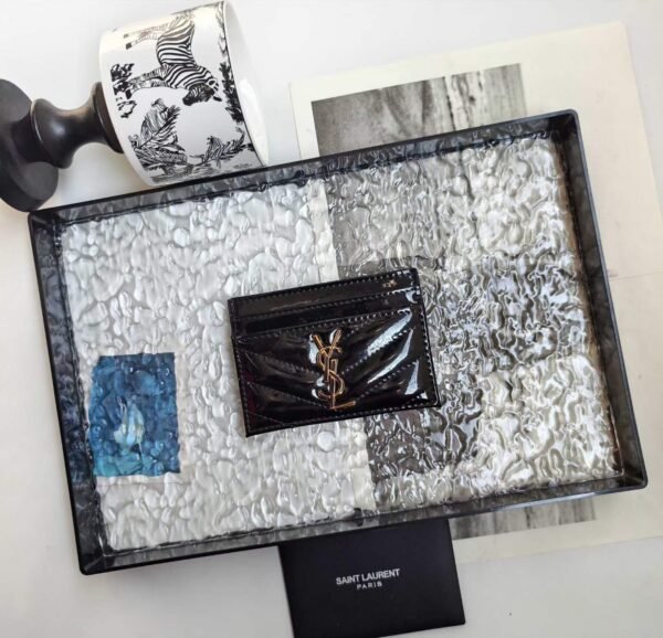 YSL CASSANDRE MATELASSÉ card case in patent leather