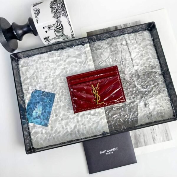 YSL CASSANDRE MATELASSÉ card case in patent leather