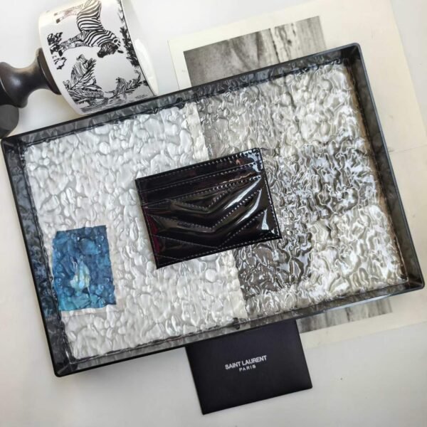YSL CASSANDRE MATELASSÉ card case in patent leather