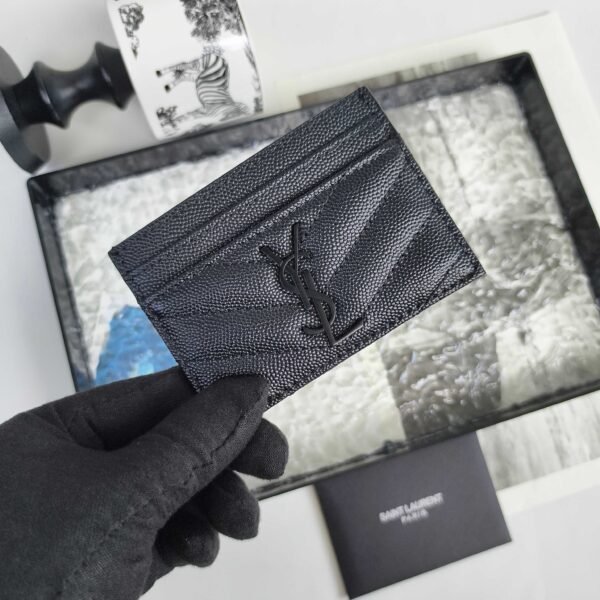YSL CASSANDRE card case in lambskin
