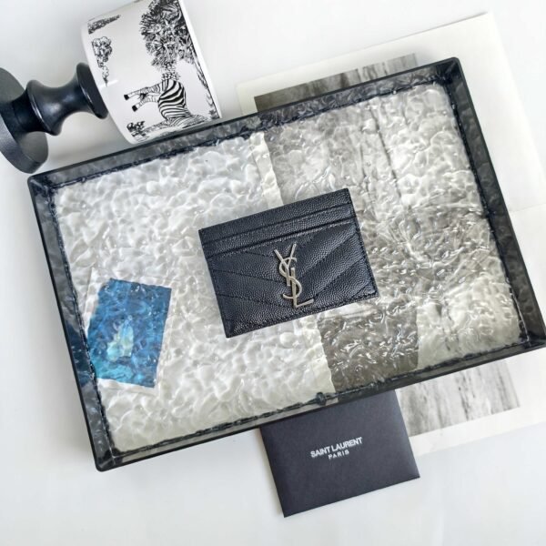 YSL CASSANDRE card case in lambskin