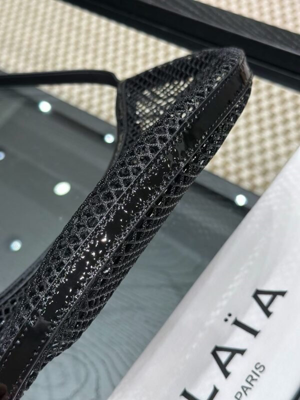 ALAIA ONE PIECE DEMI LUNE BAG IN FISHNET