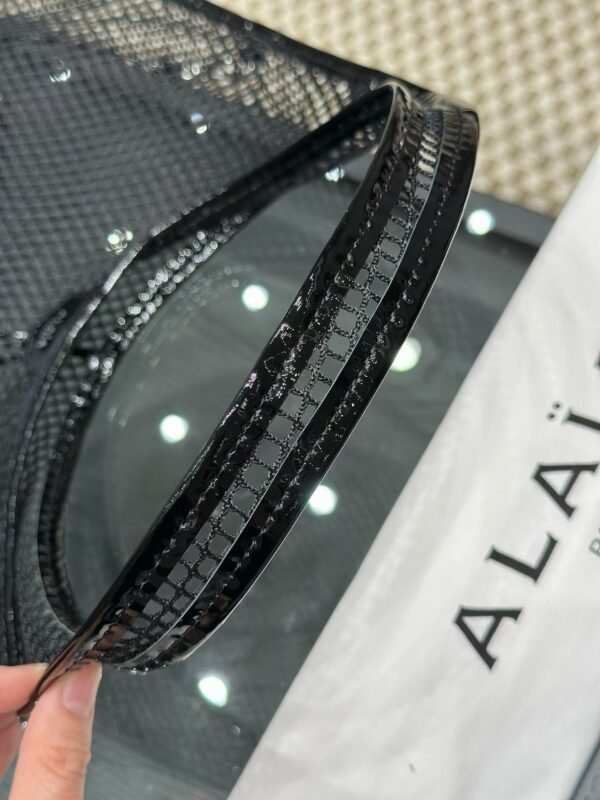 ALAIA ONE PIECE DEMI LUNE BAG IN FISHNET