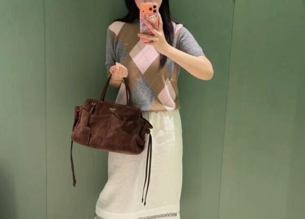 Prada Allusion large suede tote bag