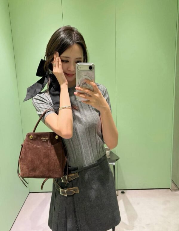 Prada Carry mini suede handbag
