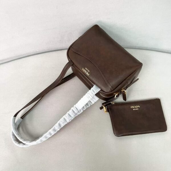 Prada Box antiqued leather top-handle mini-bag