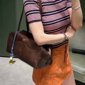 Prada Box large antiqued leather top-handle bag