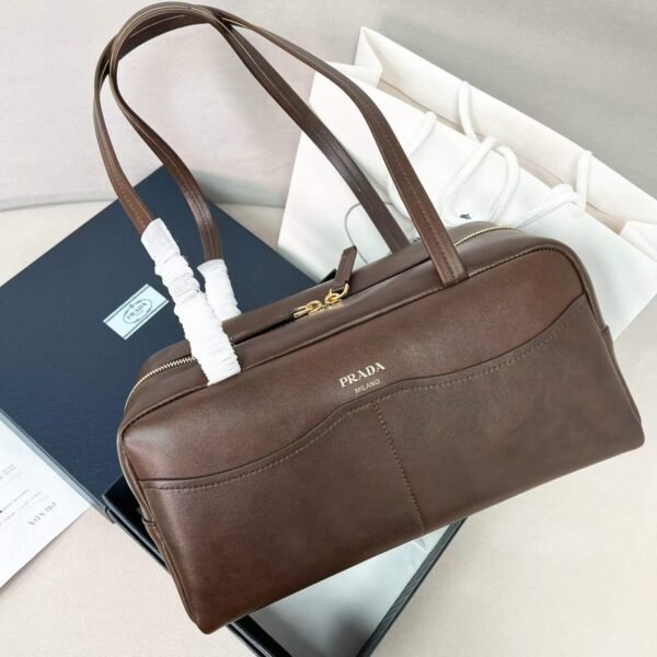 Prada Box large antiqued leather top-handle bag