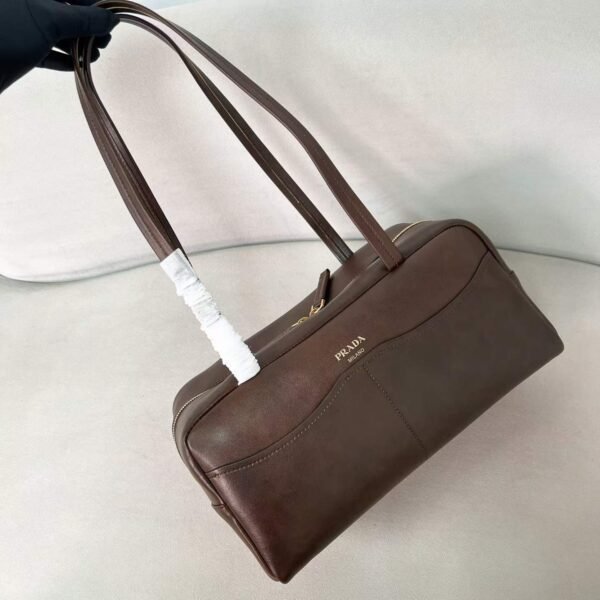 Prada Box large antiqued leather top-handle bag