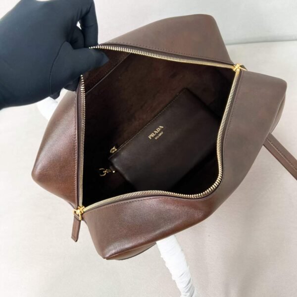 Prada Box large antiqued leather top-handle bag