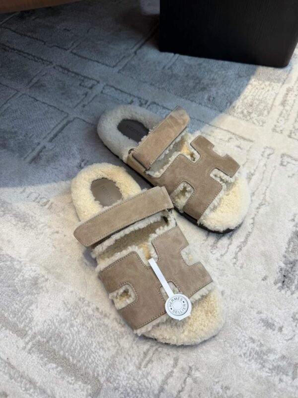 HERMES Wool Slippers