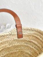 LOEWE Small Basket Bag in raffia and calfskin - Image 5