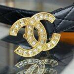 CHANEL logo Rhinestone belt 20mm - Image 3