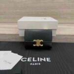 CELINE COMPACT WALLET WITH COIN TRIOMPHE in Shiny calfskin