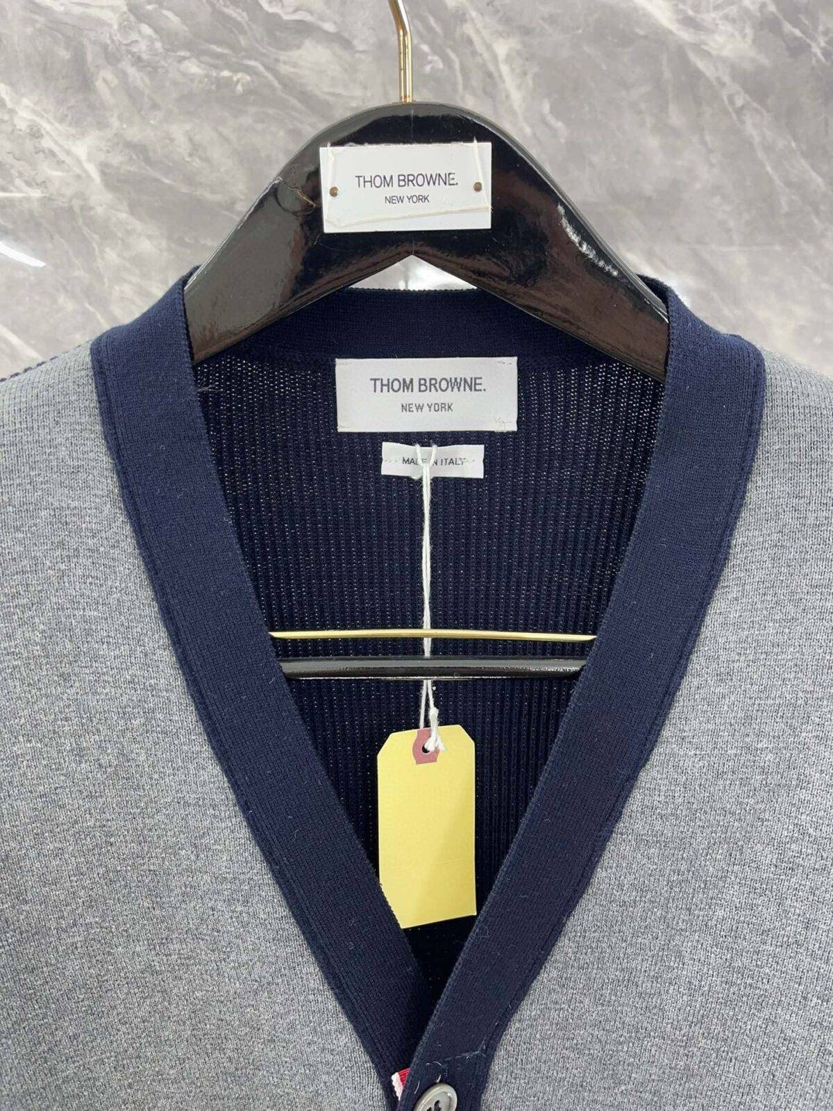 THOM BROWNE  24SS Color-blocking knitted cardigan - Image 3