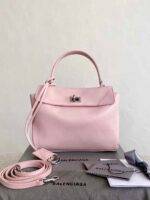 BALENCIAGA Women's Rodeo Handbag Mini in Suede Pink