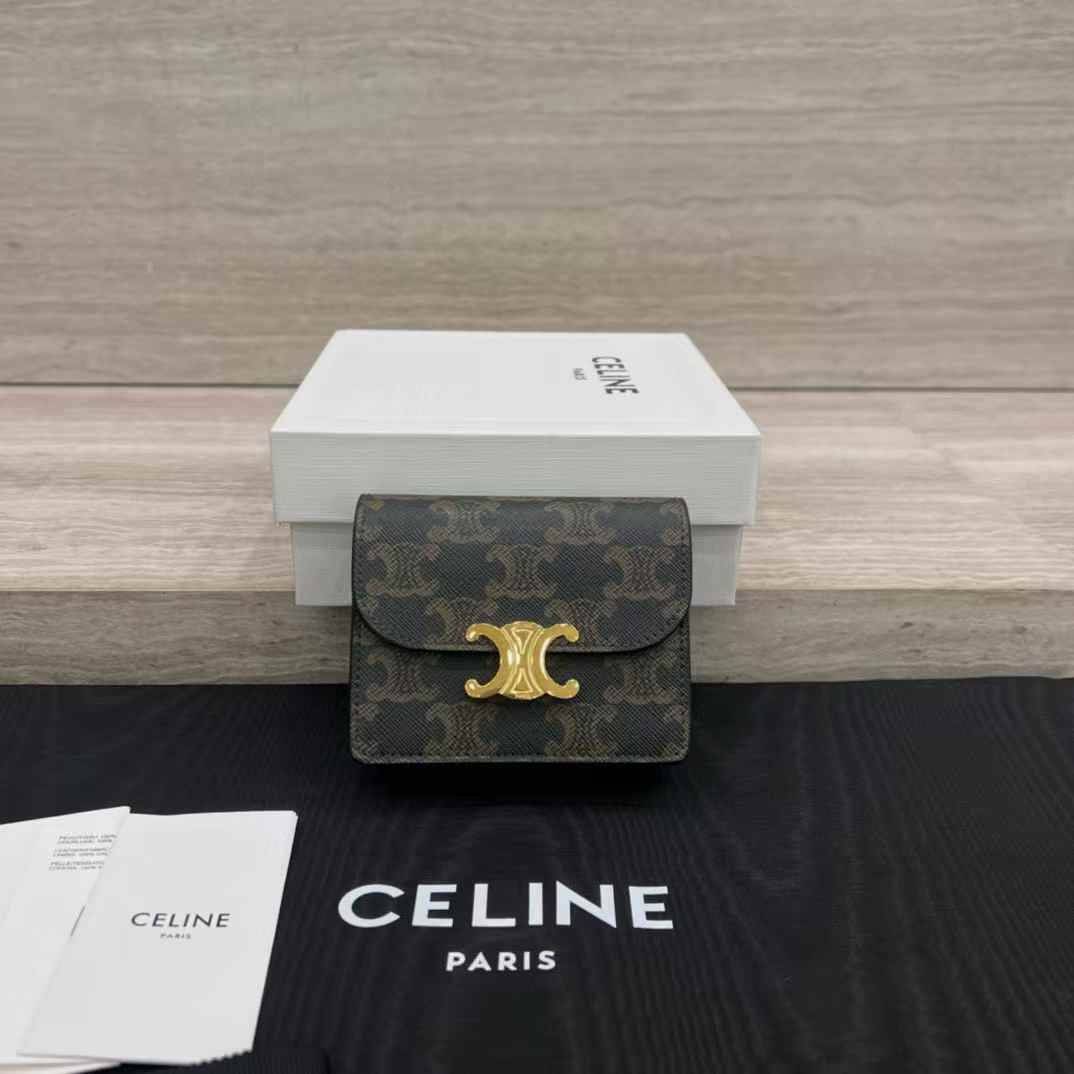 微信图片_20250617154534.jpg CELINE BUSINESS CARD HOLDER TRIOMPHE IN SHINY CALFSKIN - Image 1