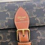 CELINE FOLCO SHOULDER BAG IN Triomphe Canvas and Calfskin - Image 5