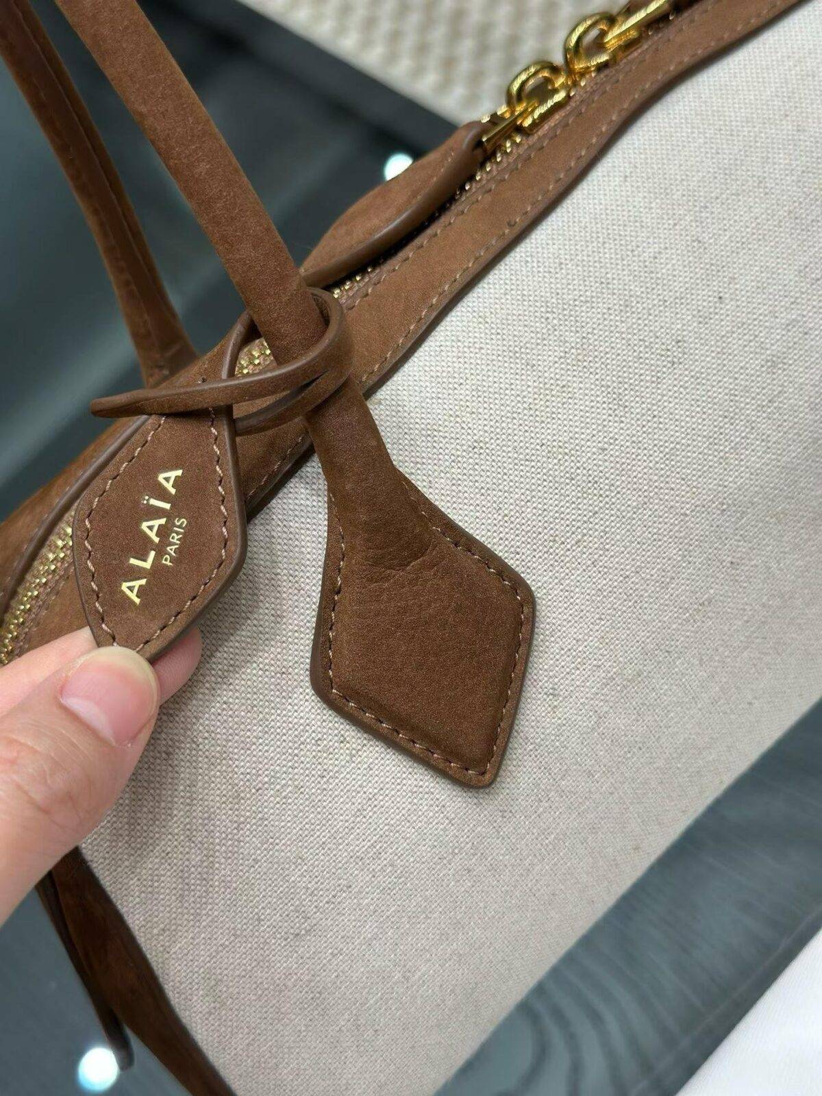 ALAIA LE TECKEL MEDIUM BAG IN CANVAS - Image 6
