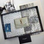 YSL UPTOWN FLAP CARD CASE IN GRAIN DE POUDRE LEATHER - Image 3